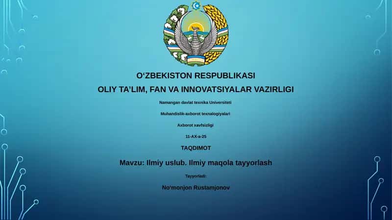 Ilmiy uslub. Ilmiy maqola tayyorlash 1
