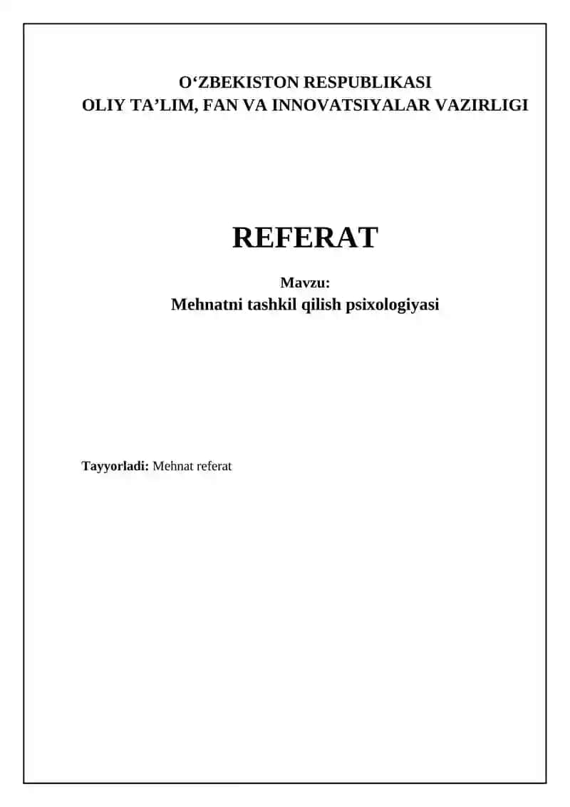 Mehnat motivatsiyasi va qoniqish