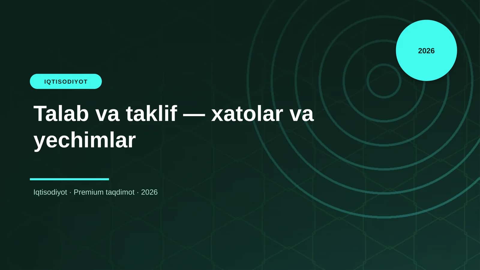 Talab va taklif — xatolar va yechimlar 1
