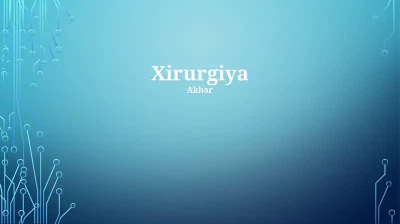 Xirurgiya 1
