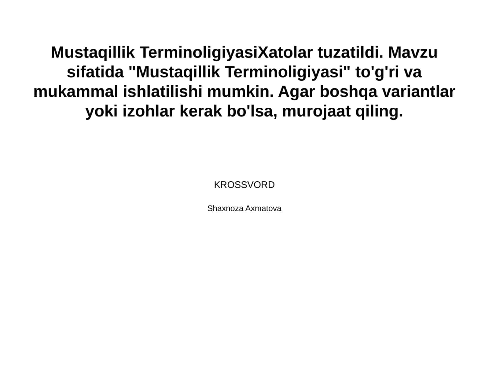 Mustaqillik 1