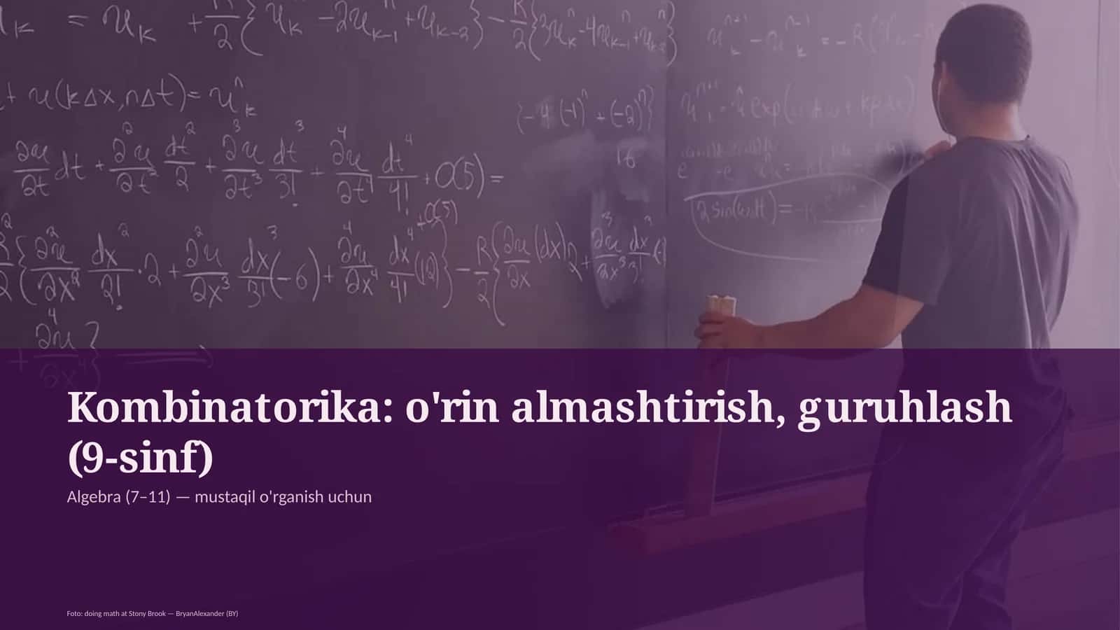 Kombinatorika: o'rin almashtirish, guruhlash (9-sinf) 1
