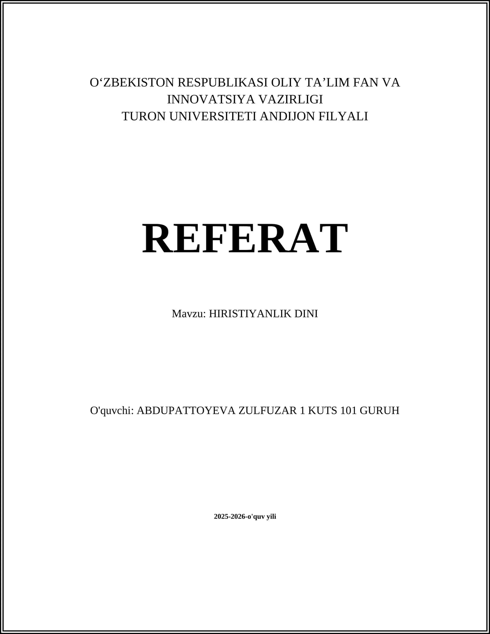 HIRISTIYANLIK DINI 1