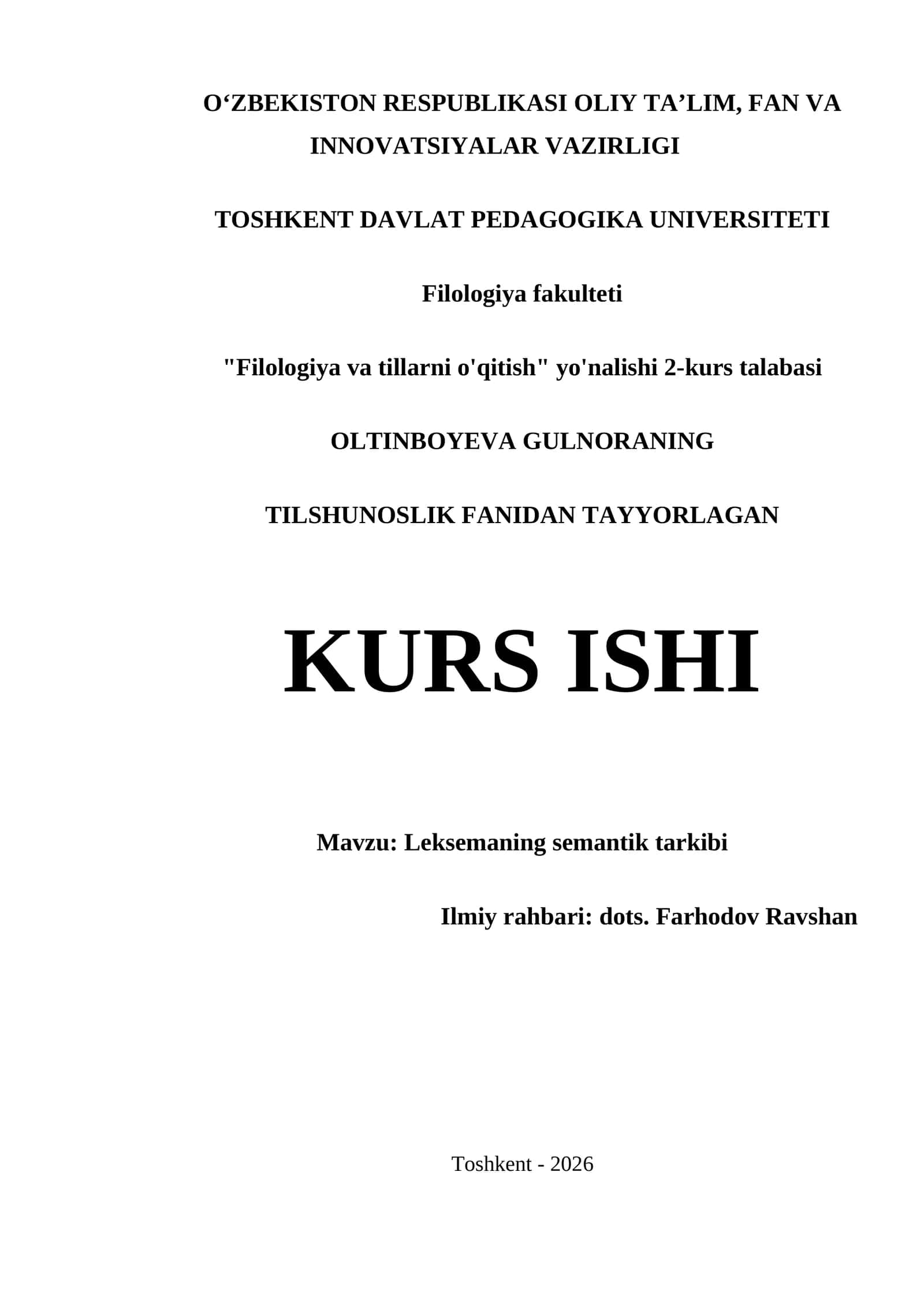 Leksemaning semantik tarkibi 1
