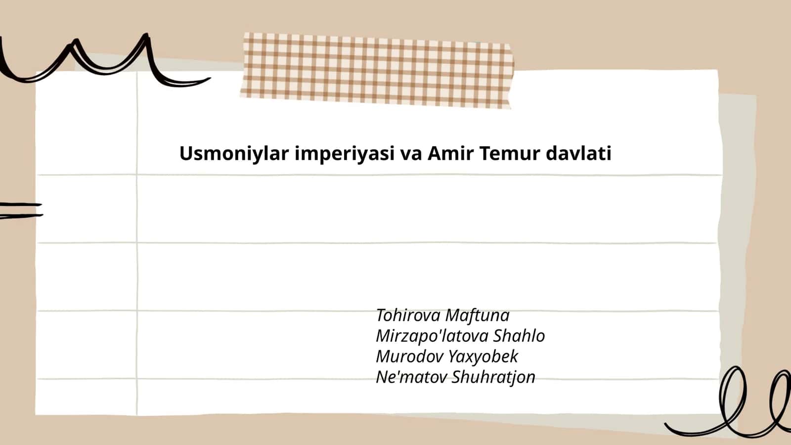 Usmoniylar imperiyasi va Amir Temur davlati 1