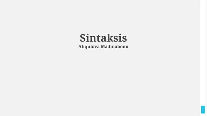 Sintaksis 1