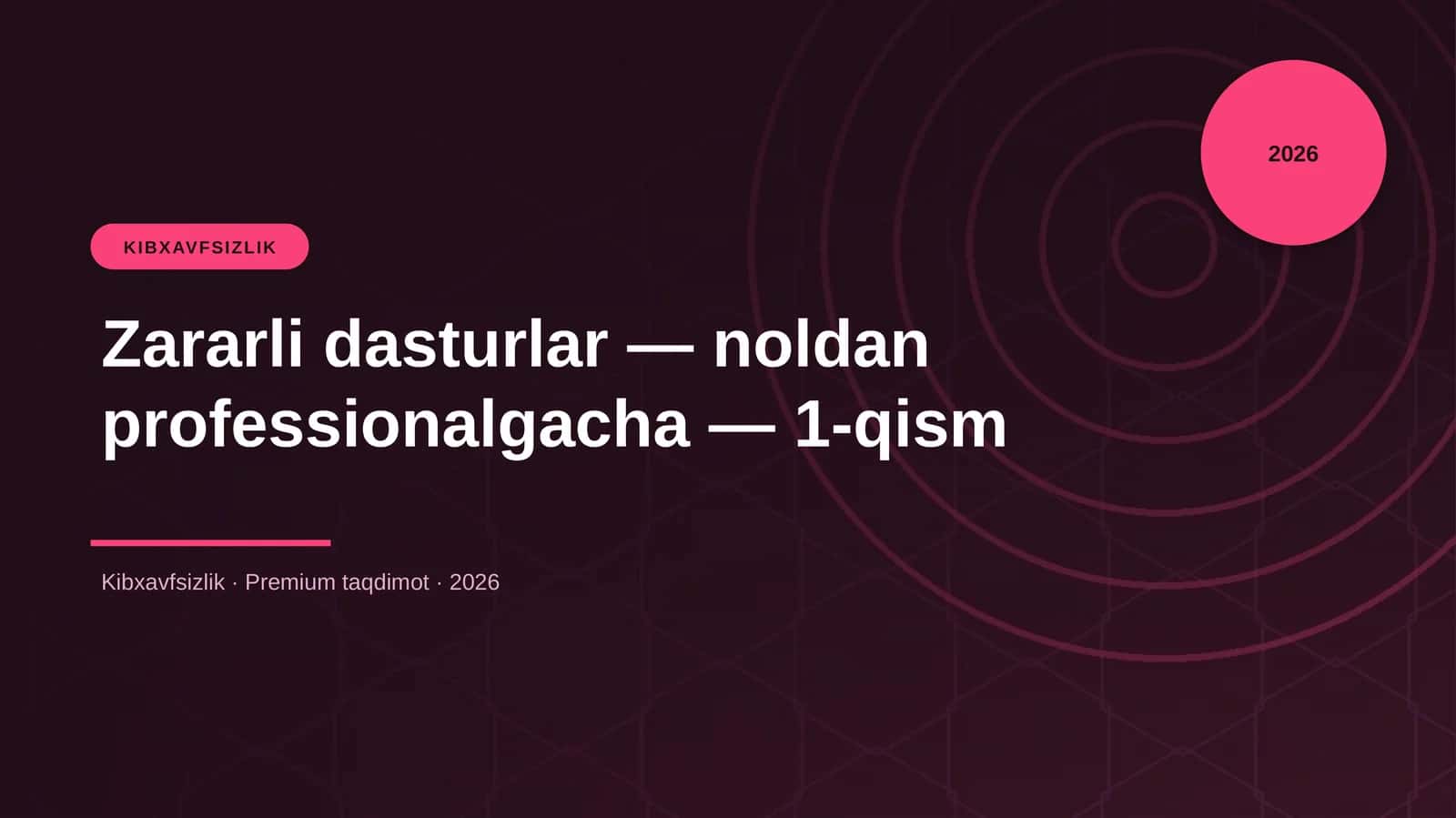 Zararli dasturlar — noldan professionalgacha — 1-qism 1