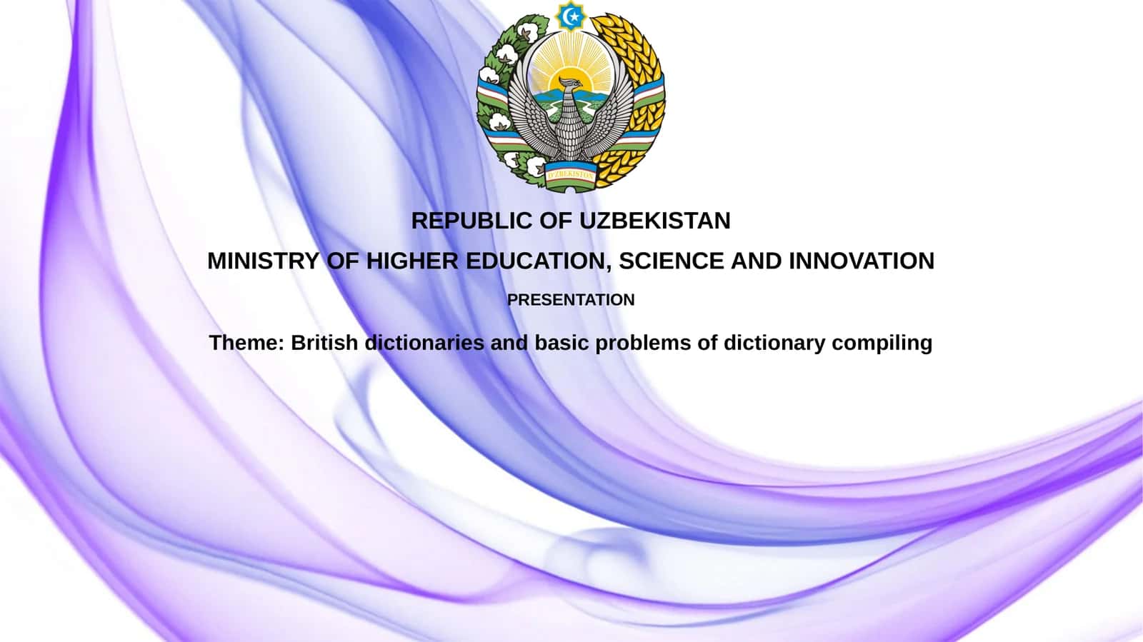 British dictionaries and basic problems of dictionarycompiling 1