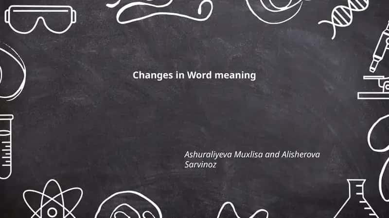 Changes in Word meaning 1