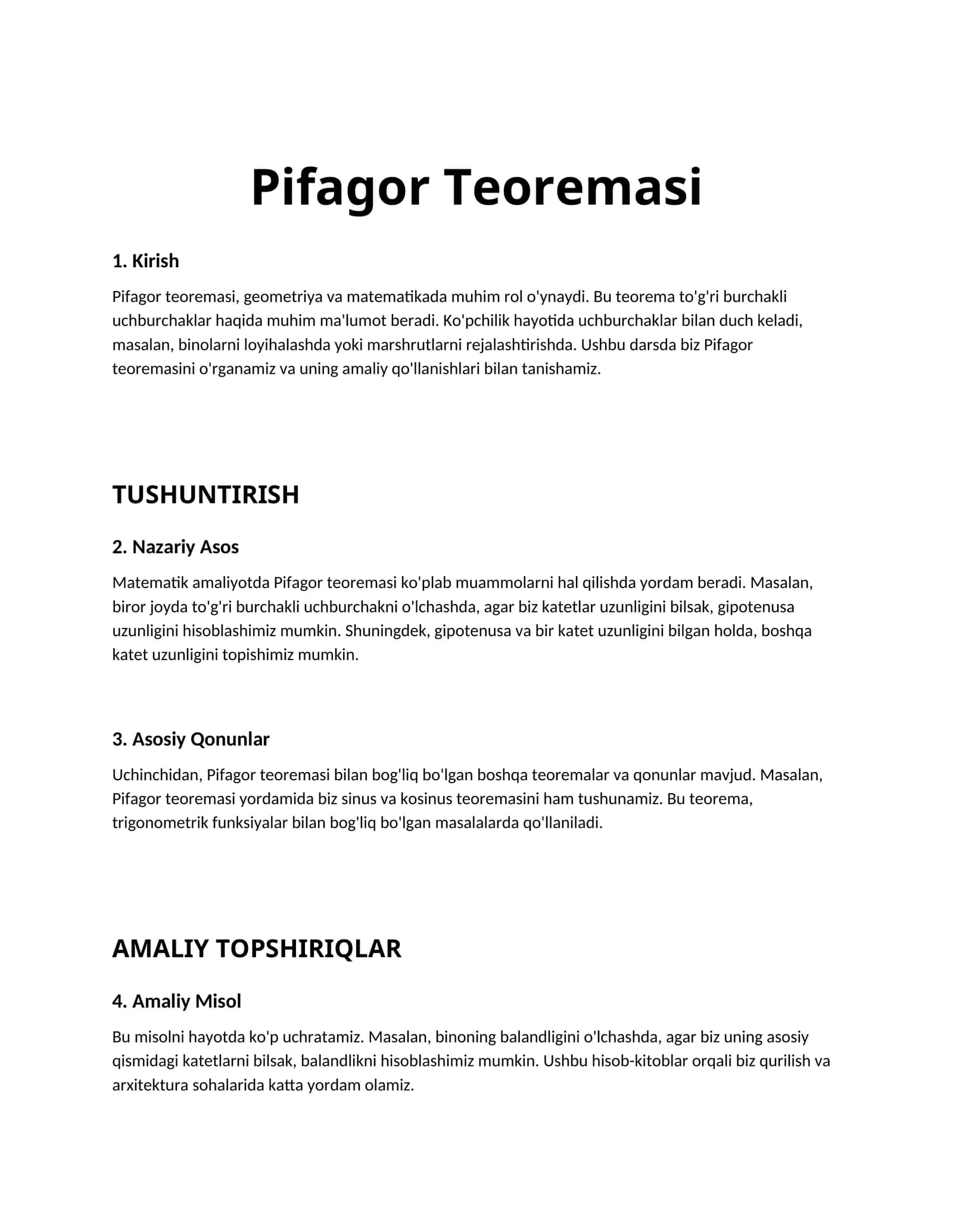 Pifagor Teoremasi 1