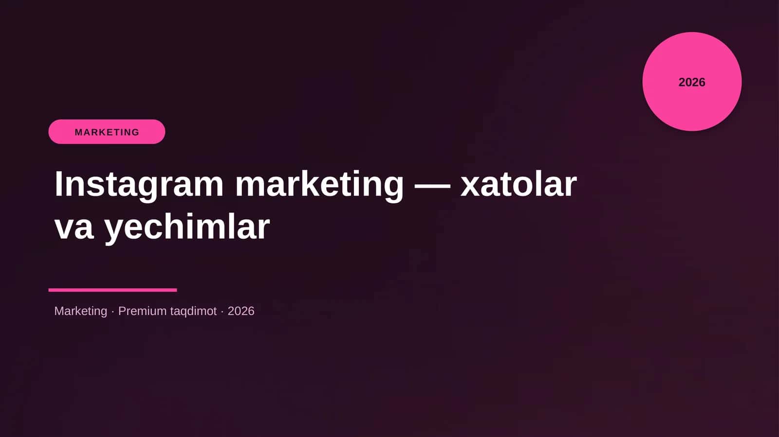 Instagram marketing — xatolar va yechimlar 1