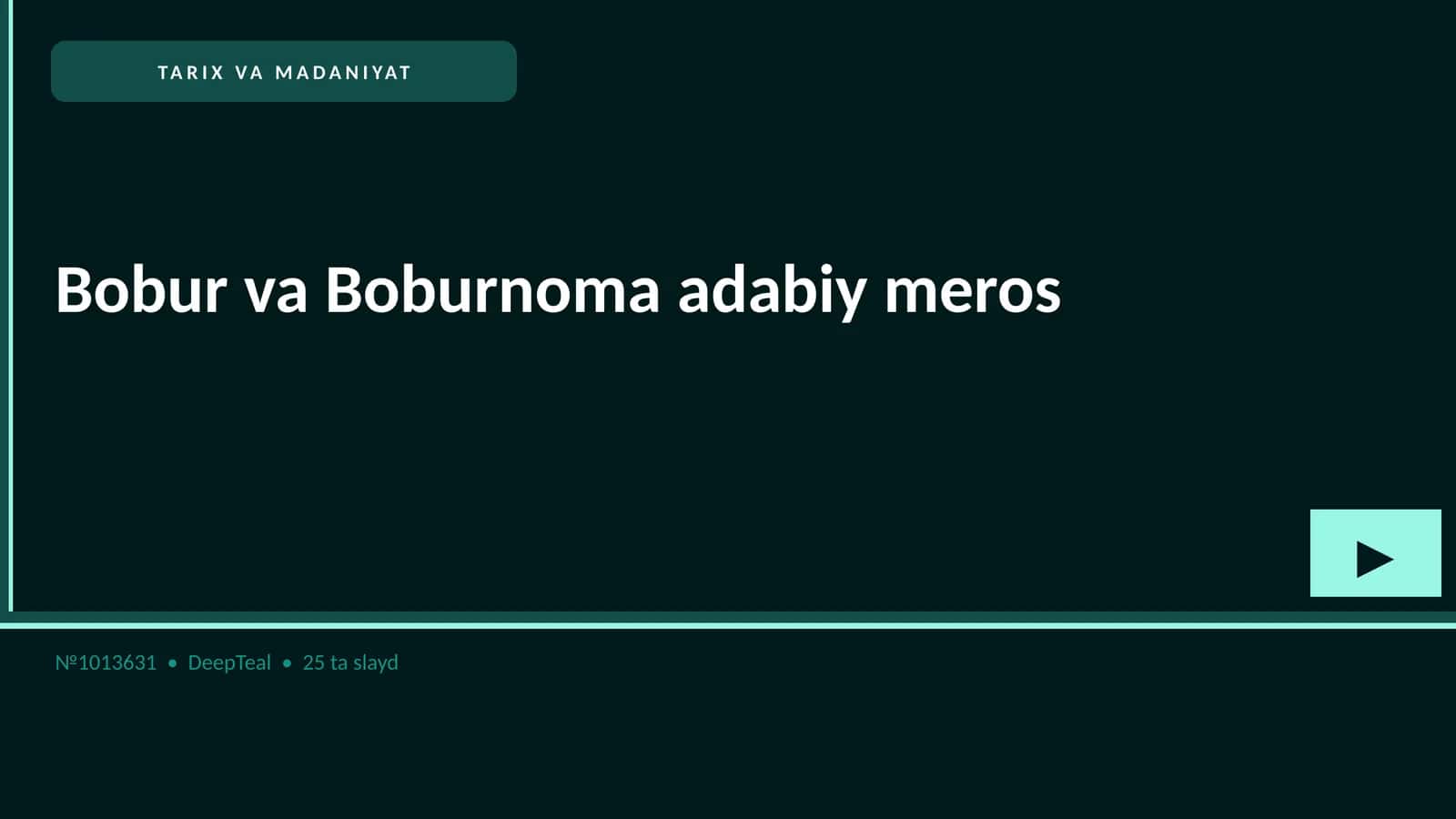 Bobur va Boburnoma adabiy meros 1