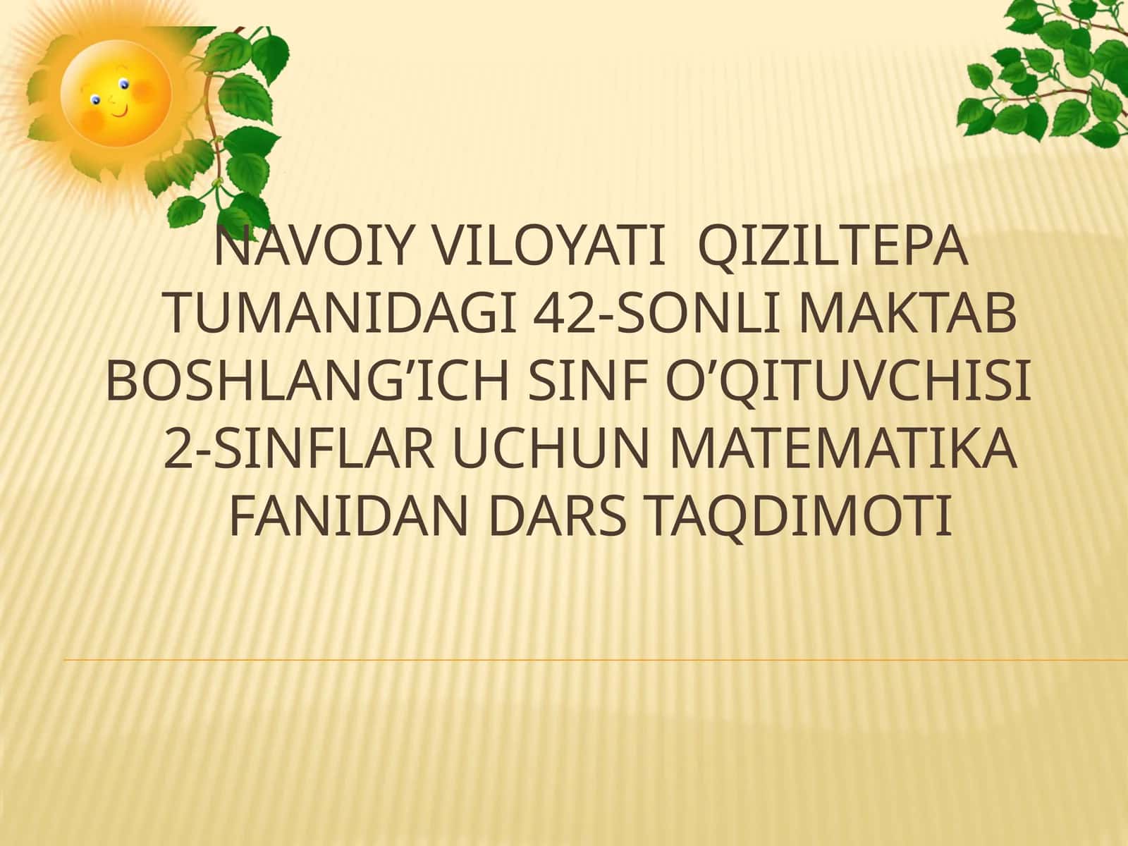 Matematika fanidan dars taqdimoti 1