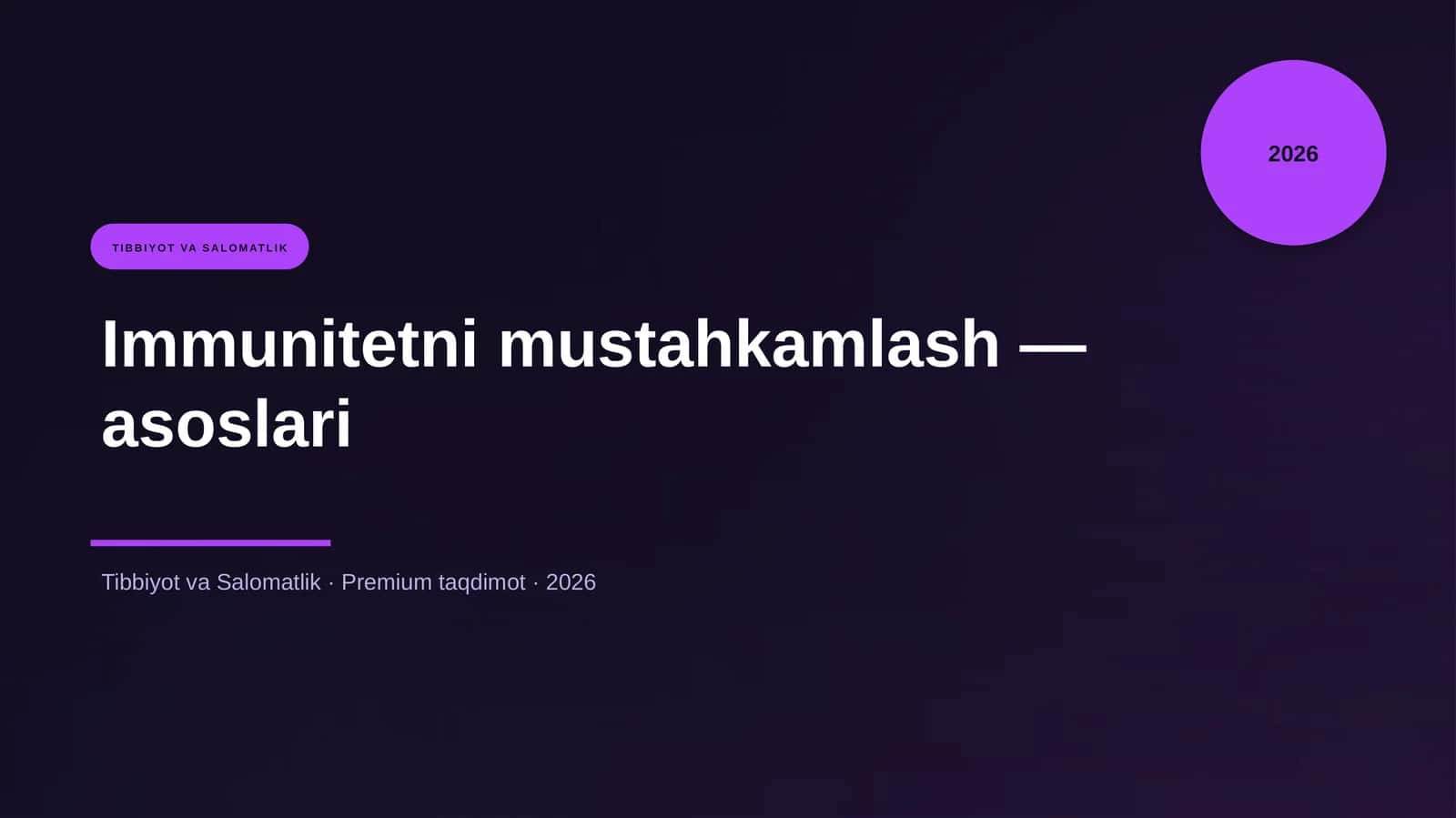 Immunitetni mustahkamlash — asoslari 1