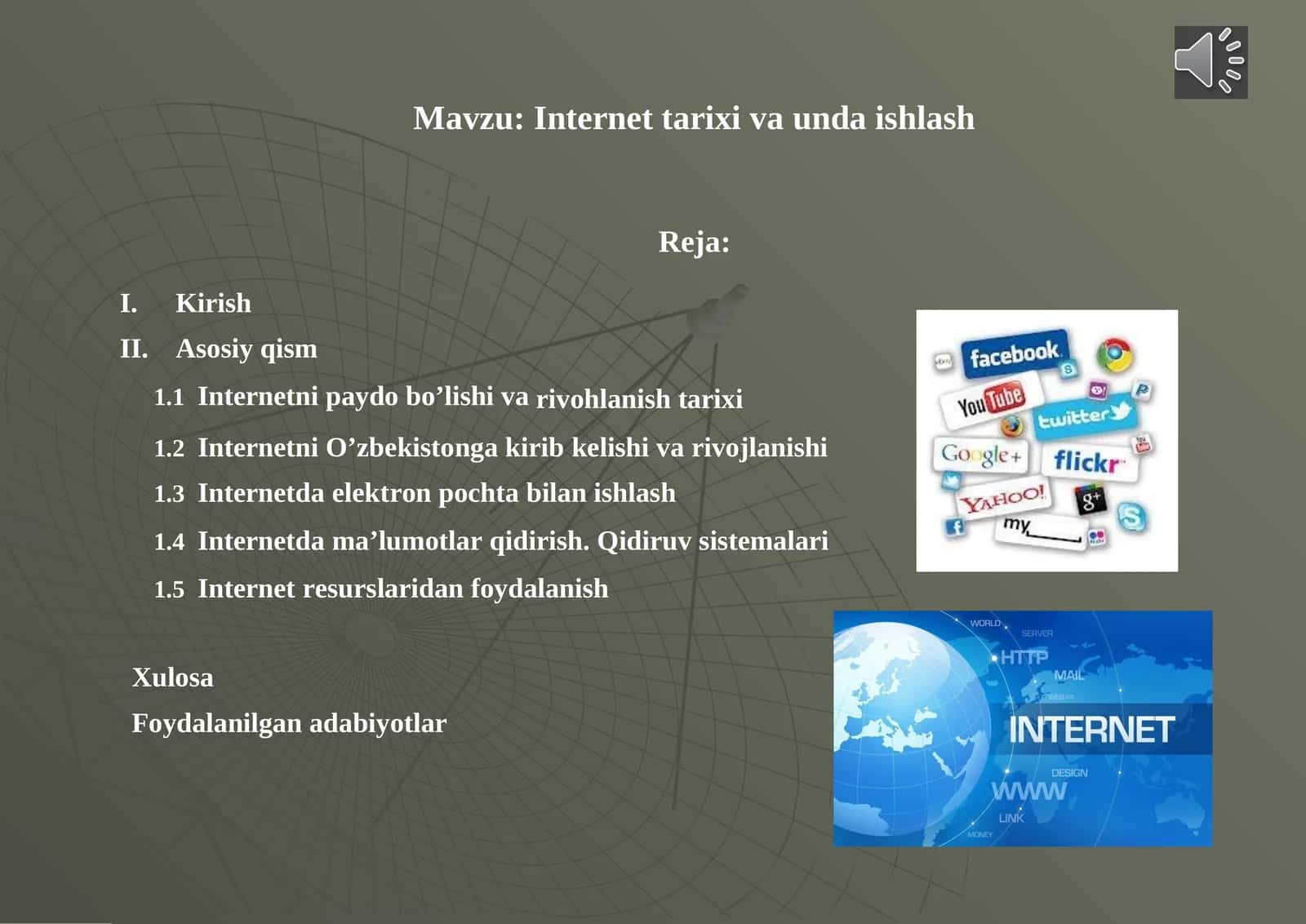 Internettarixi va unda ishlash 1