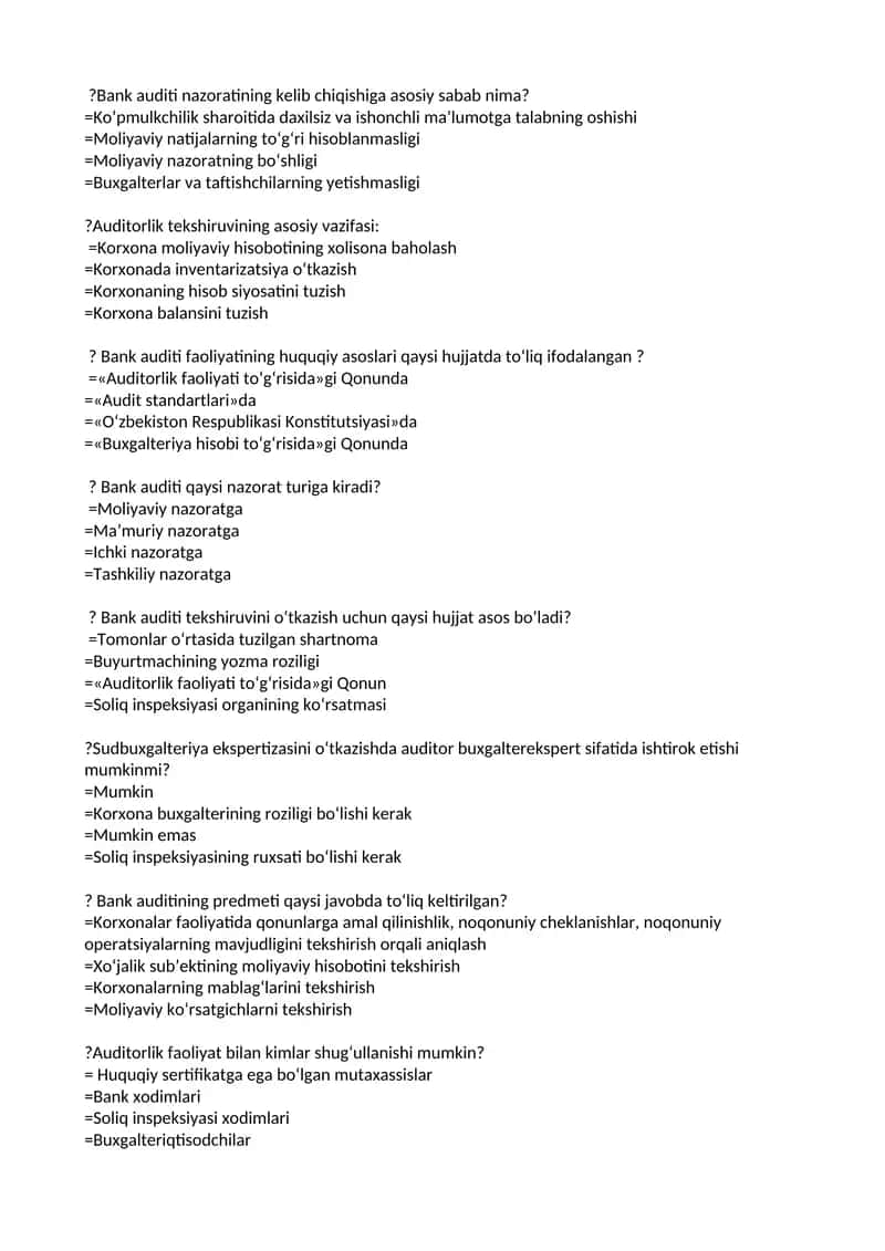 Bank auditi nazorati 1