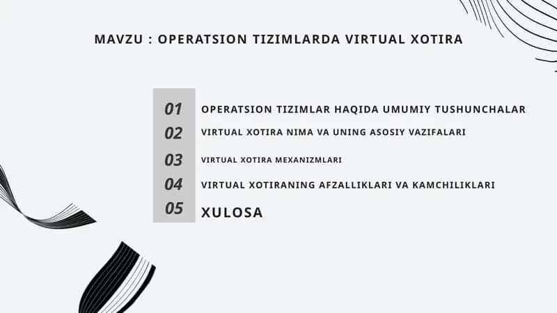 Operatsion tizimlar va virtual xotira 1