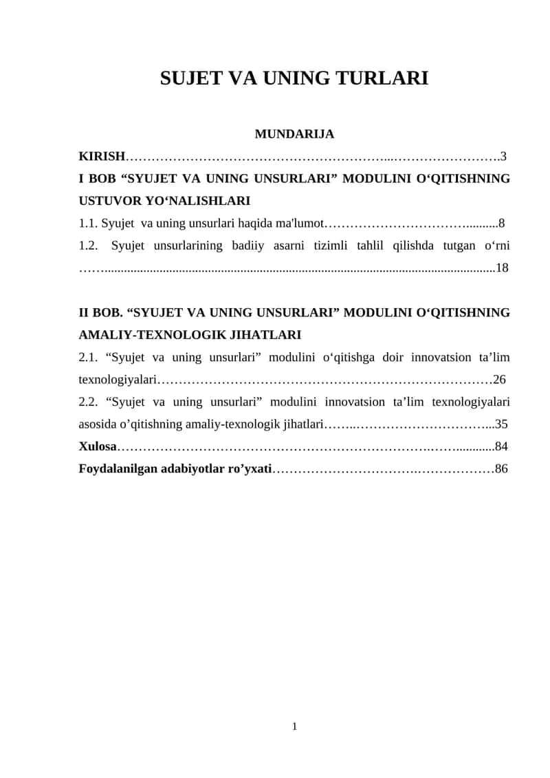 Syujet va uning unsurlari 1