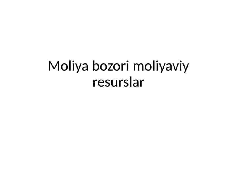 Moliya bozori 1