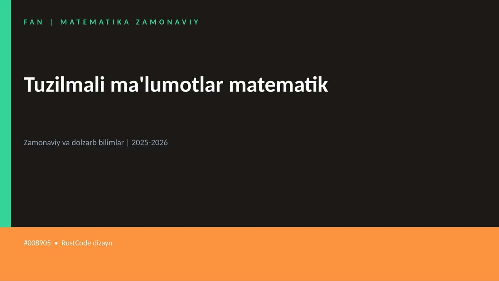 FAN | MATEMATIKA ZAMONAVIY 1