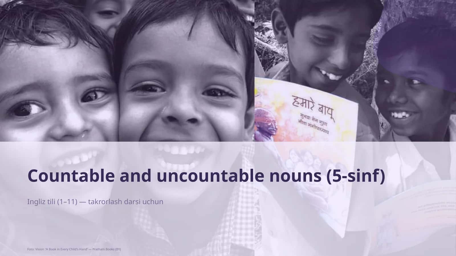 Countable and uncountable nouns (5-sinf) 1