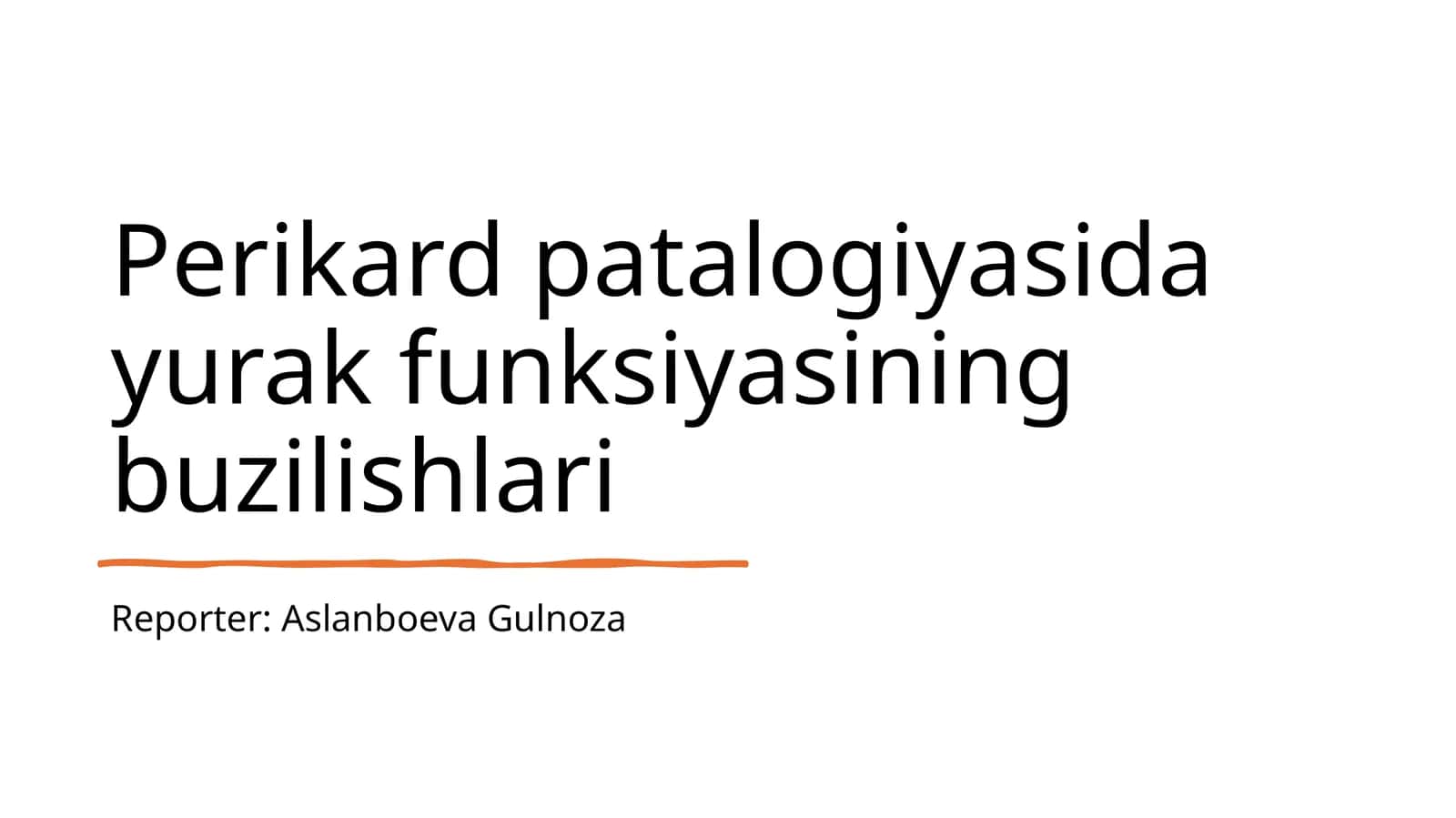 Perikard patalogiyasida yurak funksiyasining buzilishlari 1
