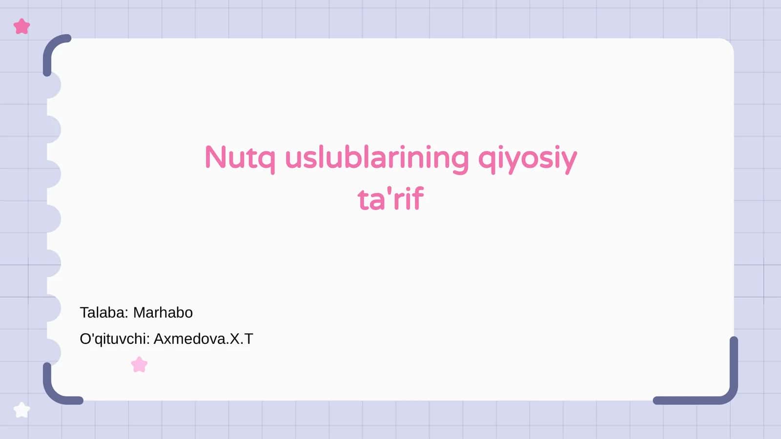 Nutq uslublarining qiyosiy ta'rif 1
