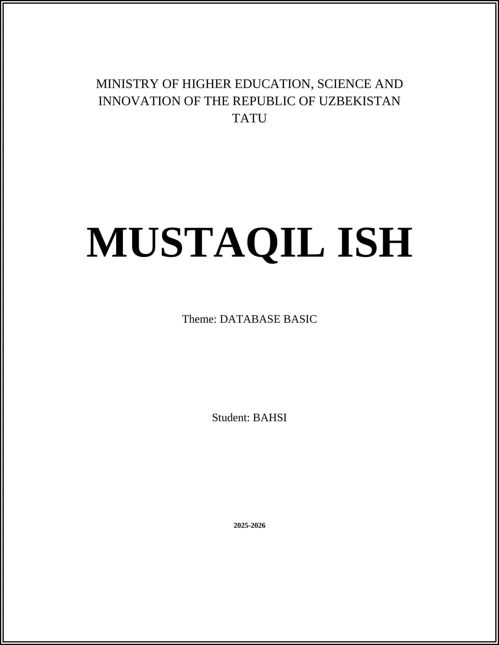 DATABASE BASIC 1