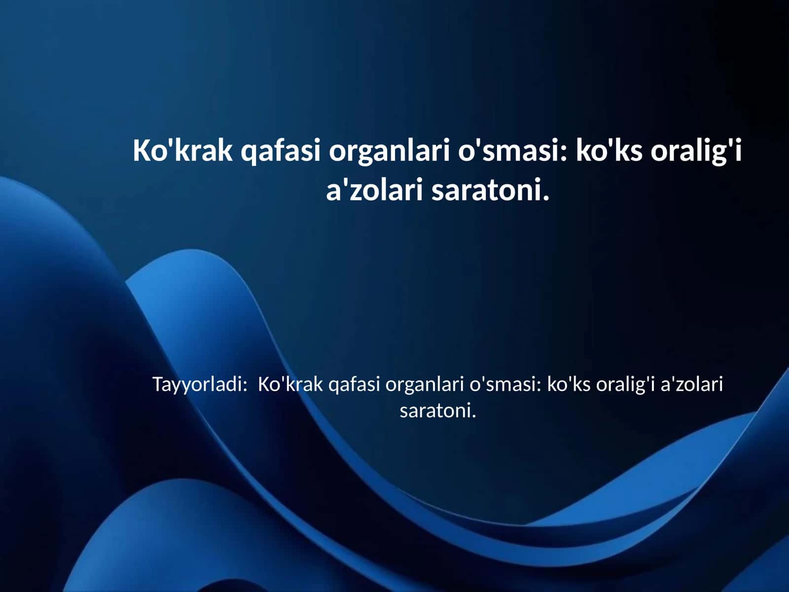 Ko'ks oralig'i o'smalari 1