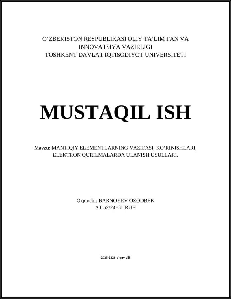 Mantiqiy Elementlar 1