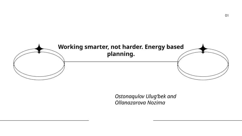 Working smarter, not harder. Energy based planning. 1