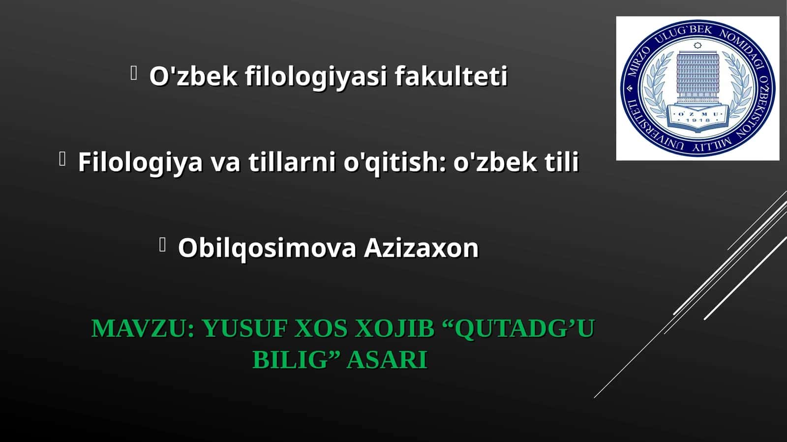 Yusuf Xos Xojib “Qutadg’u bilig” asari 1