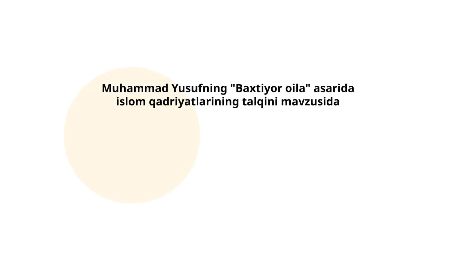 Muhammad Yusuf "Baxtiyor oila" 1