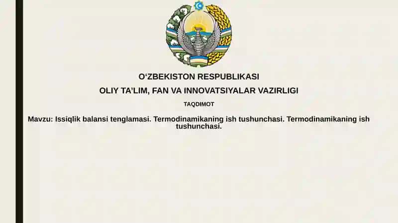 Issiqlik balansi tenglamasi