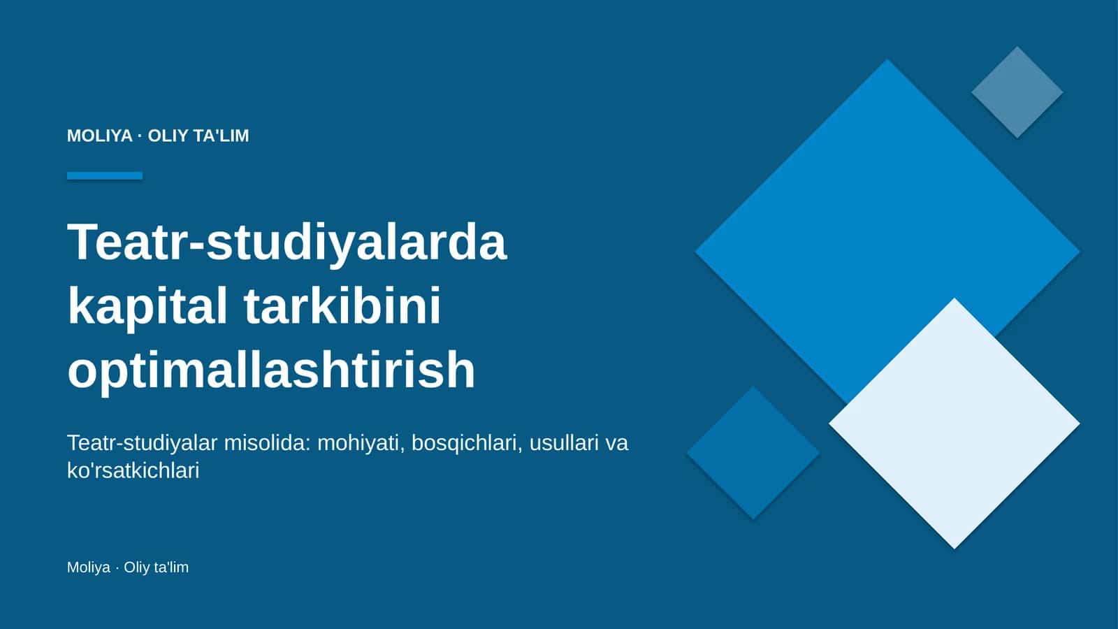 Teatr-studiyalarda kapital tarkibini optimallashtirish 1