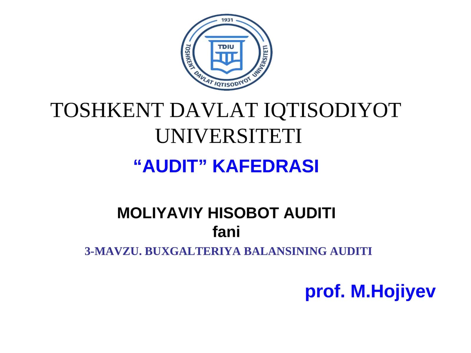 BUXGALTERIYA BALANSINING AUDITI 1