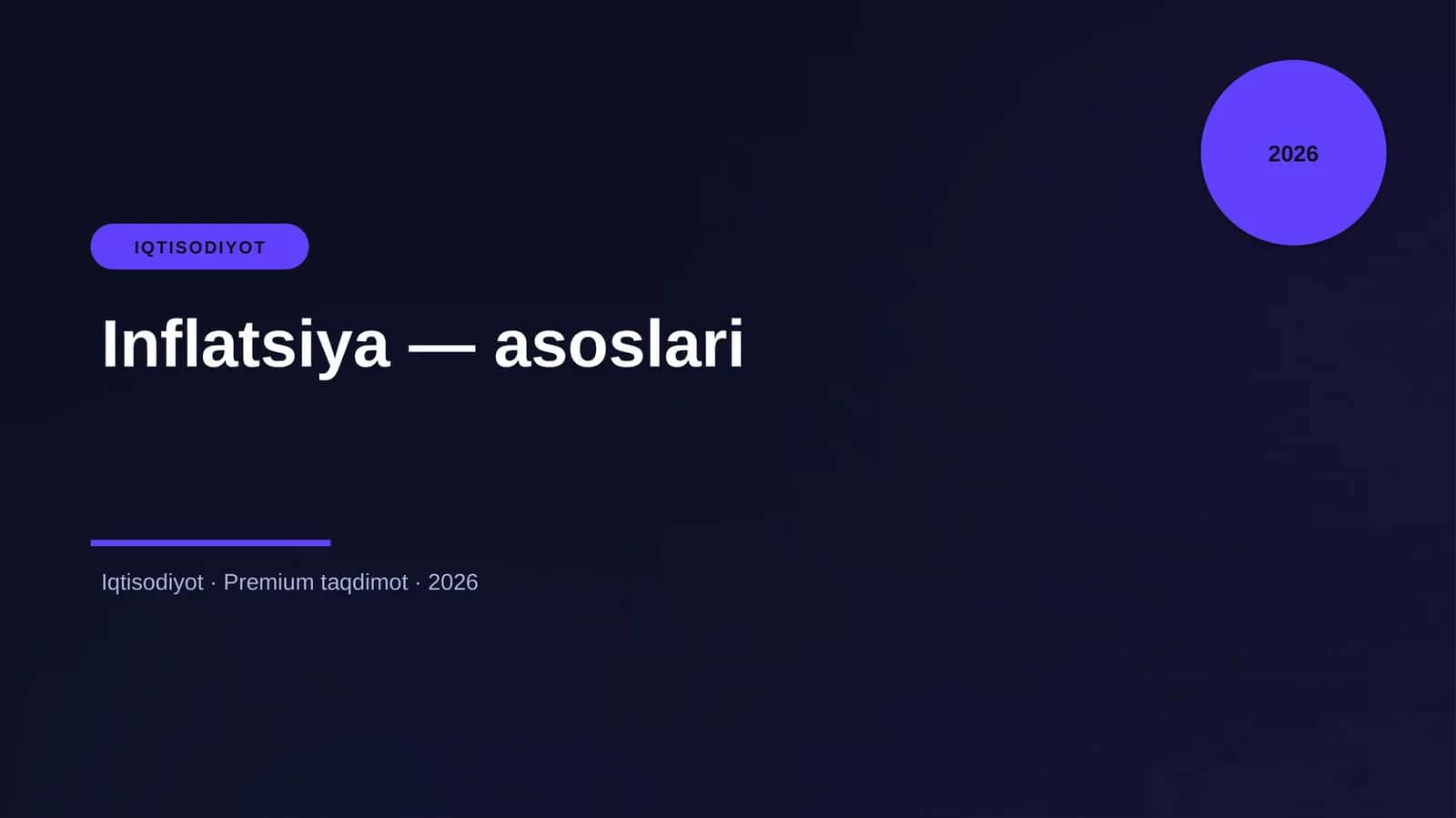 Inflatsiya — asoslari 1