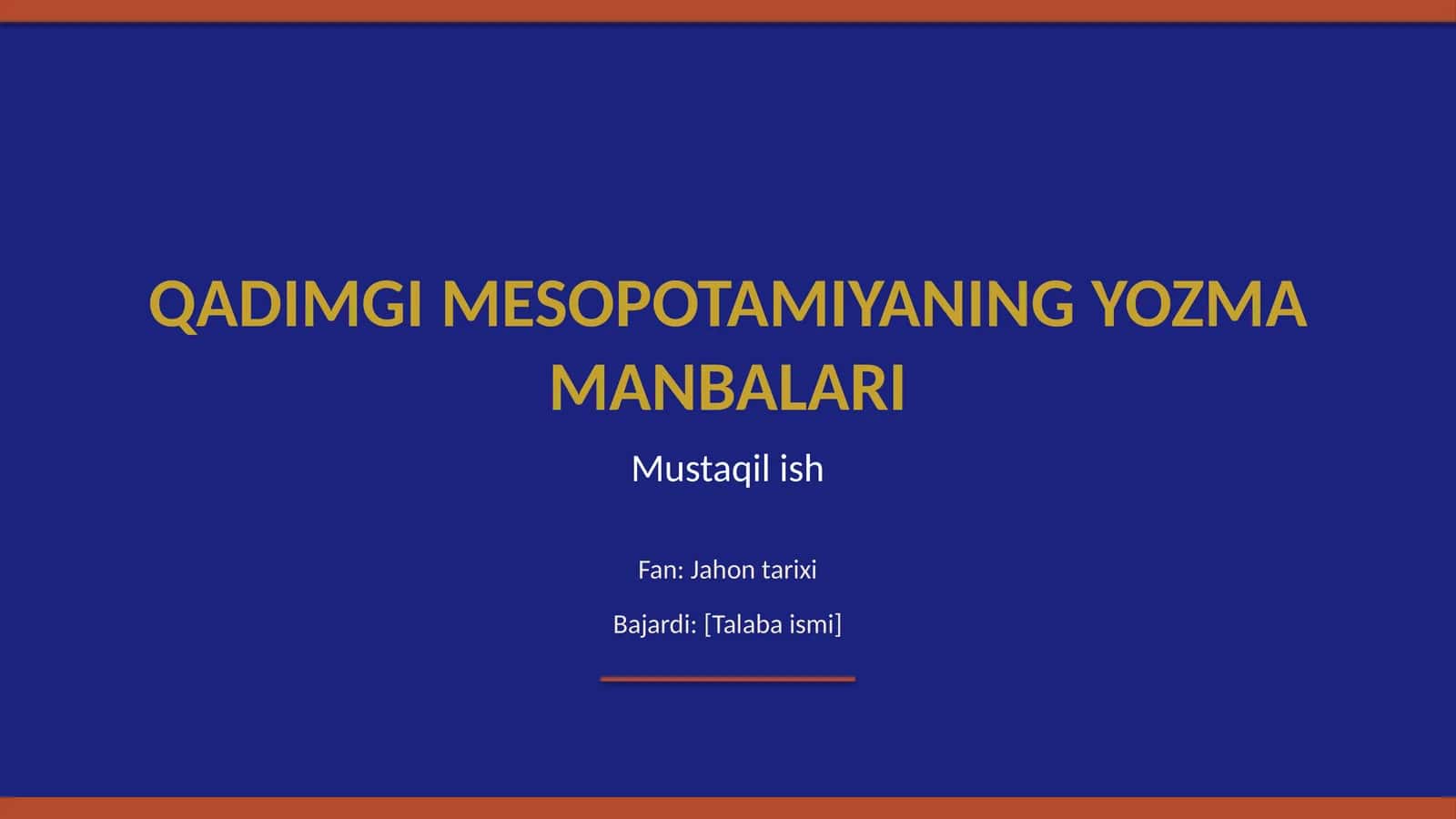 Qadimgi Mesopotamiyaning yozma manbalari 1