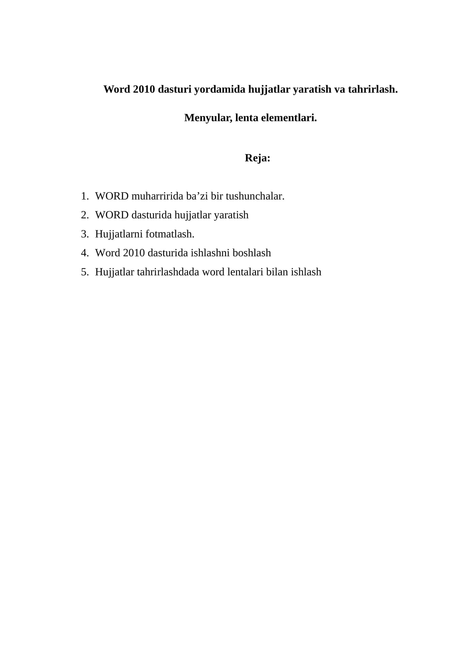 Word 2010 dasturi 1