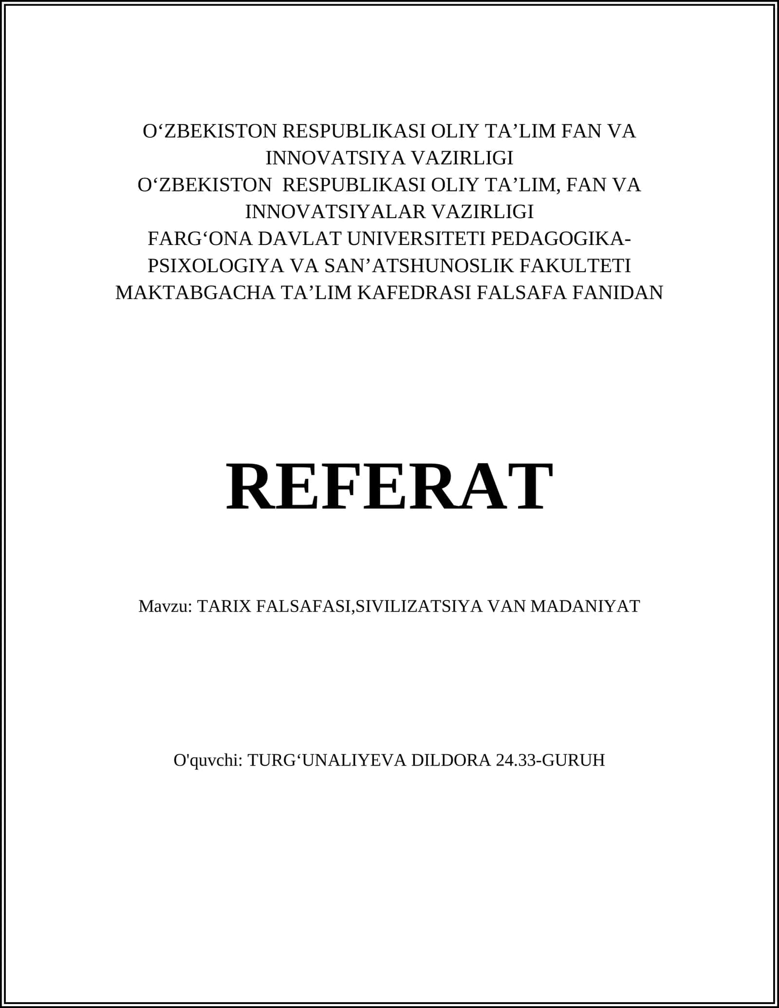 TARIX FALSAFASI 1
