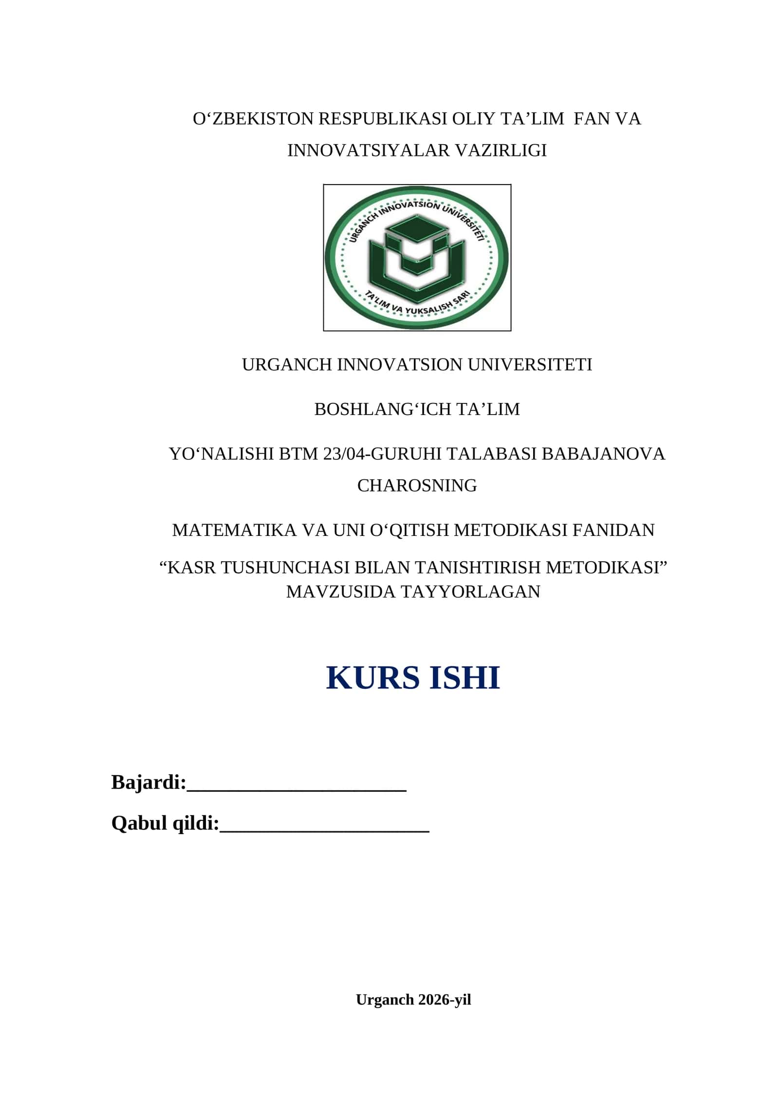KASR TUSHUNCHASI BILAN TANISHTIRISH METODIKASI 1