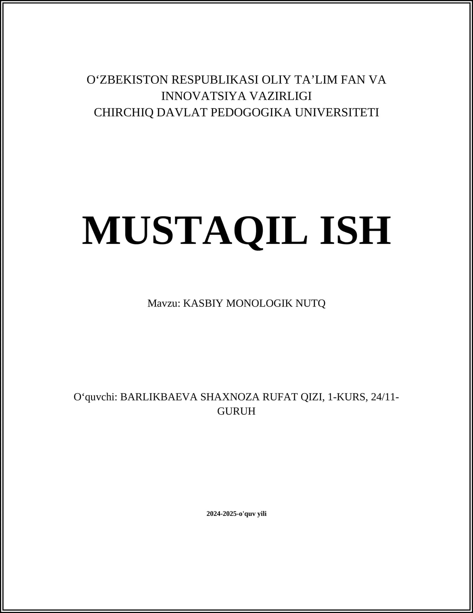 KASBIY MONOLOGIK NUTQ 1