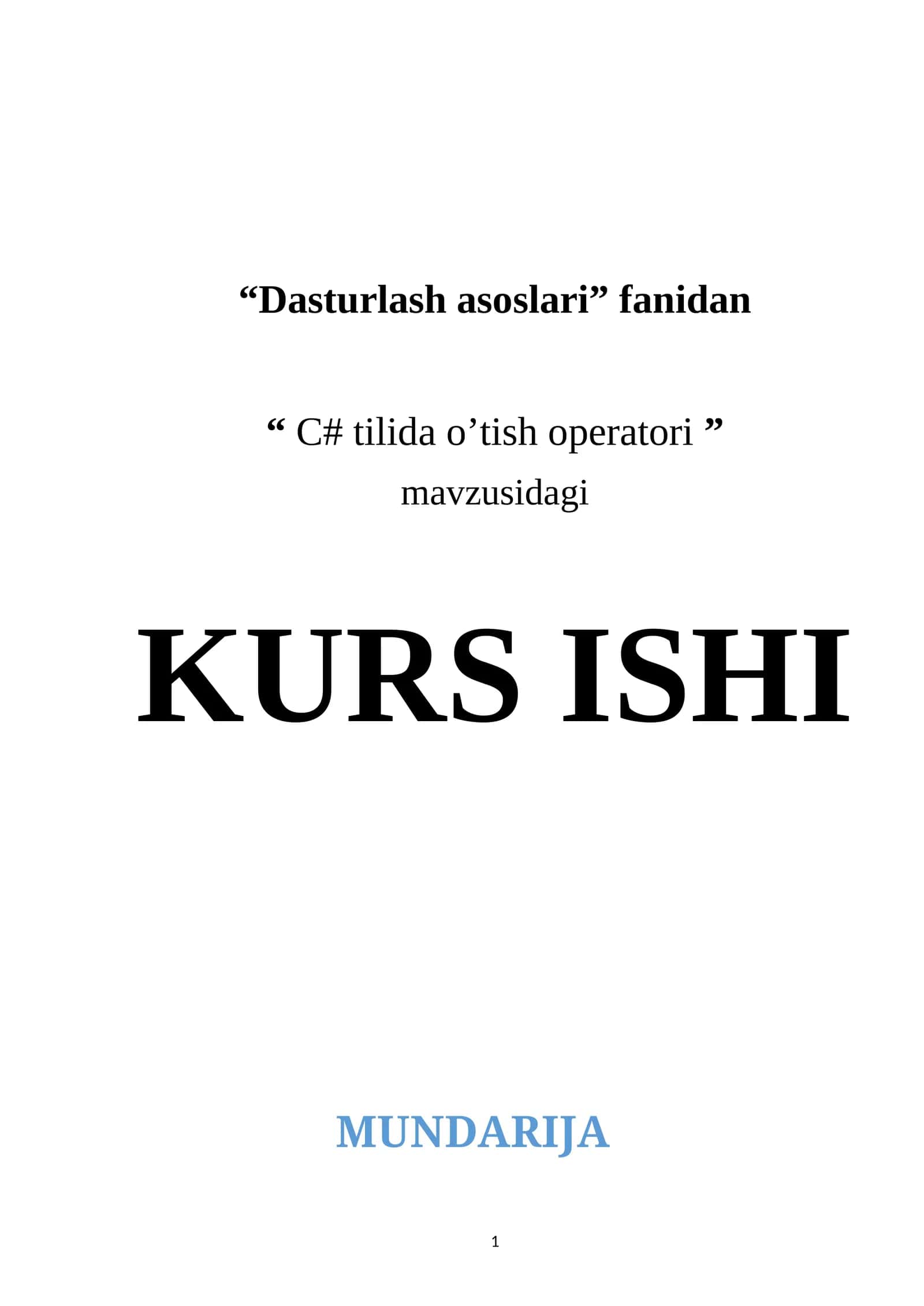 C# tilida o’tish operatori 1