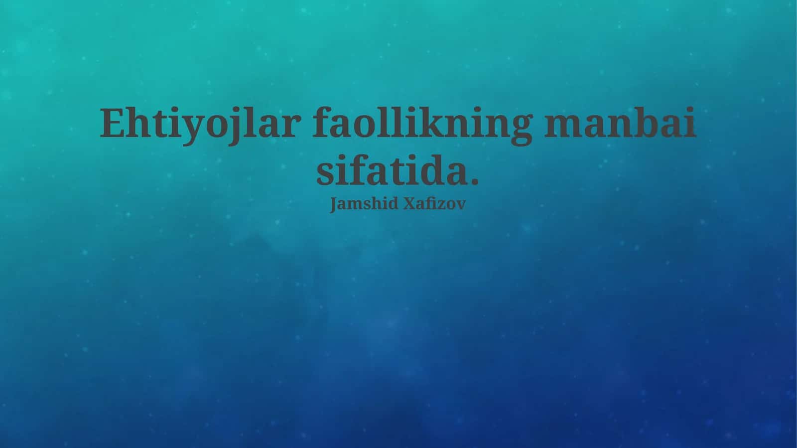 Ehtiyojlarning kelib chiqishi 1