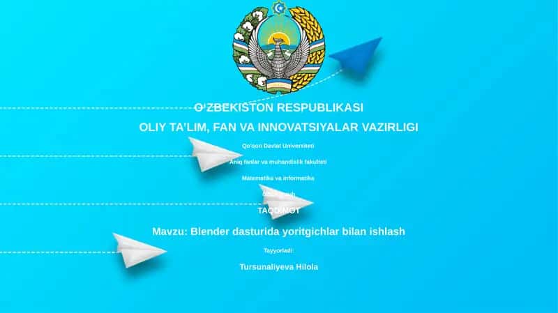 Blender dasturida yoritgichlar bilan ishlash 1