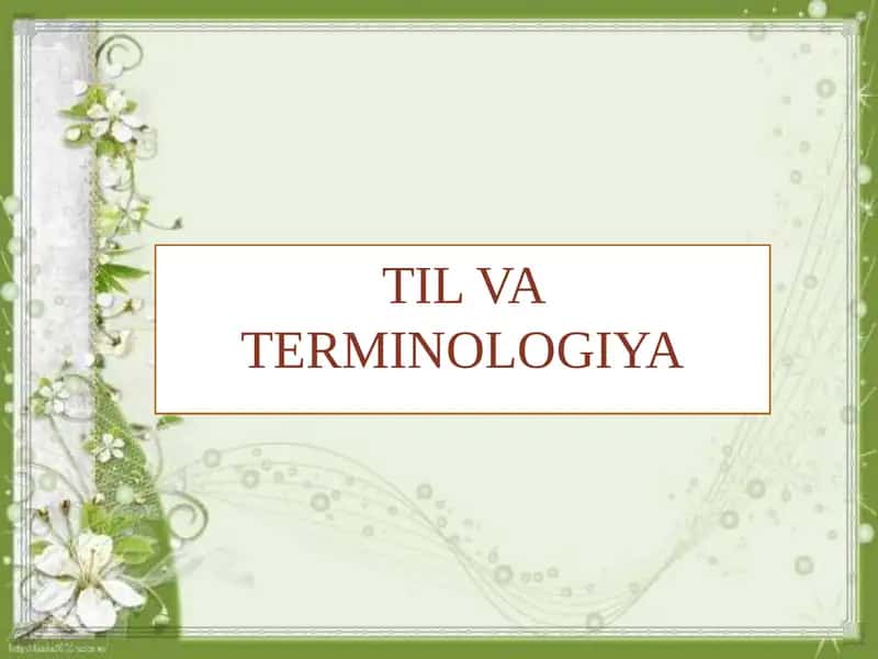 TIL VA TERMINOLOGIYA 1