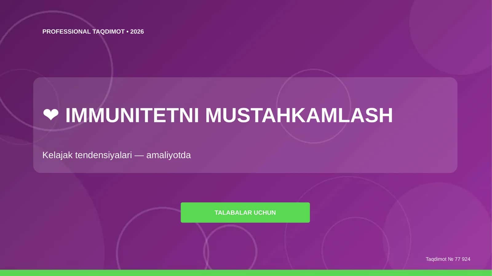 IMMUNITETNI MUSTAHKAMLASH 1