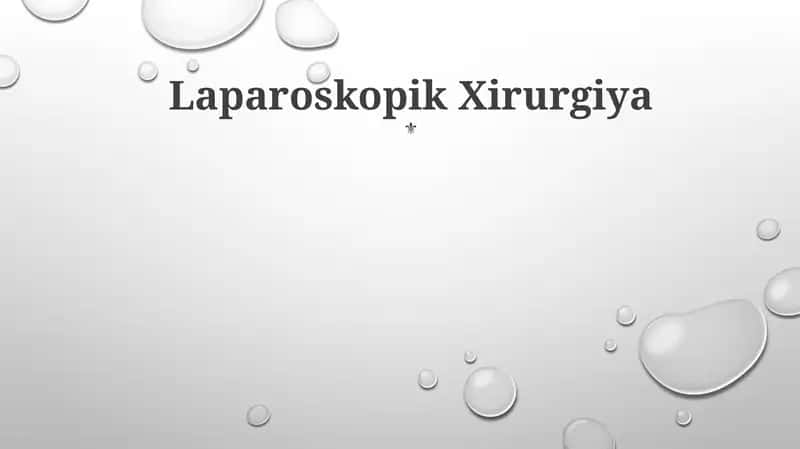 Laparoskopik Xirurgiya 1