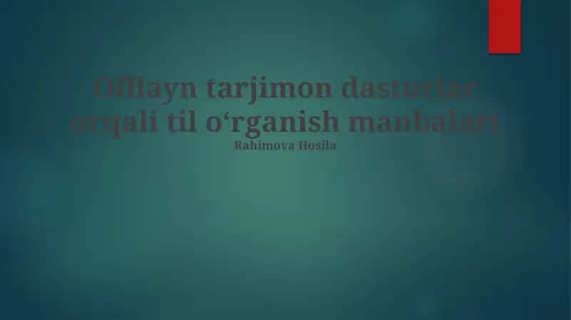 Offlayn tarjimon dasturlar 1