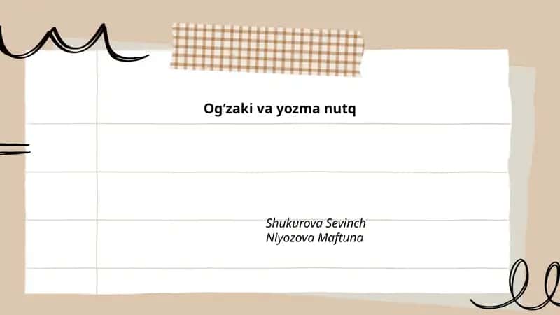 Ogʻzaki va yozma nutq 1